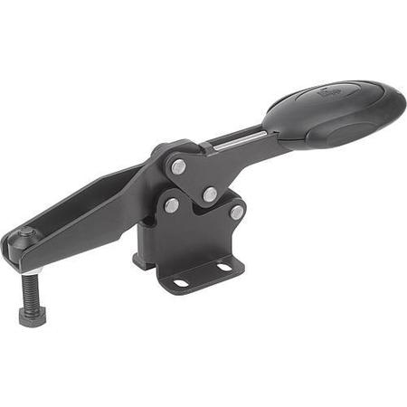 KIPP Horizontal Toggle Clamps w. Safety Lock w. flat foot and adj. spindle K0660.006100